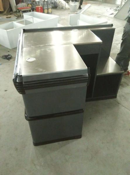 Anti Corrosion Supermarket Metal Cash Table Used Grocery Store , Powder Coated