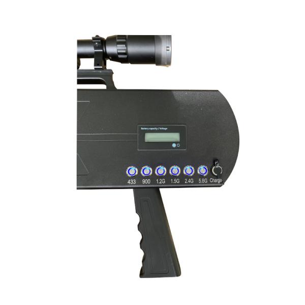 80W Portable Drone Signal Jammer Gunshape Up To 1000 Meters Range