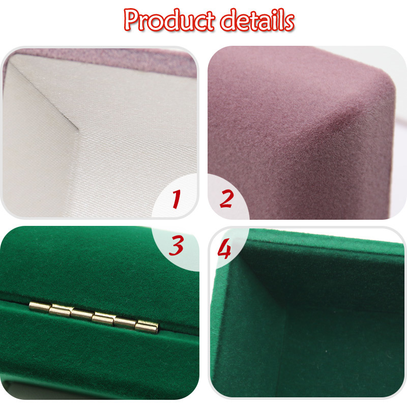Minimalist Velvet Jewelry Box Packaging Rectangular Design Soft Puffy Cushion Shape