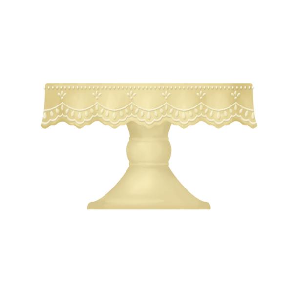 Stoneware Solid Color Glazed Wedding Cake Stand , Dolomite Birthday Cake Plate