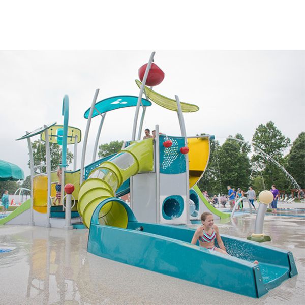 Colorful Water Slide Splash Pad Accessories Commercial Water Park Aqua Splash Pad Equipment
