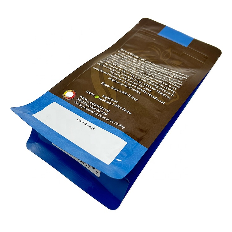 Salad Custom Order Biodegradable Coffee Bean Package Bag Coffee Pouch Flat Bottom Coffee Packaging Kraft Paper Zipper