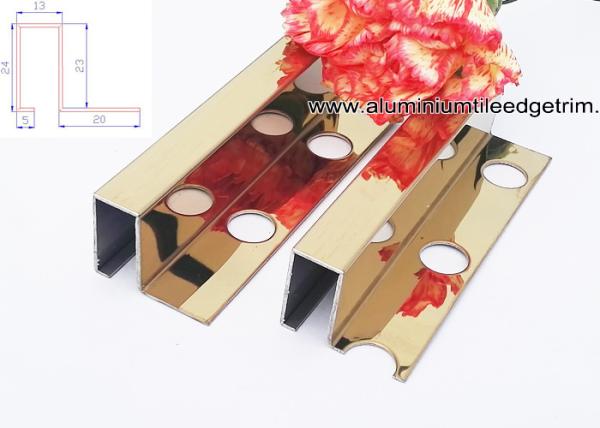Box Section Stainless Steel Tile Trim , Square Edge Interior Decorative Profile For Tile Edge