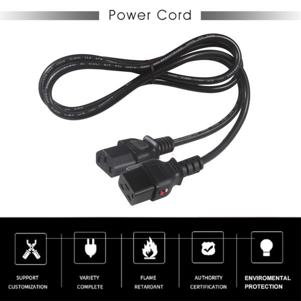 KUNCANロック可能な模造電源コード Iec 320ロックC19からC13プラグACケーブル
