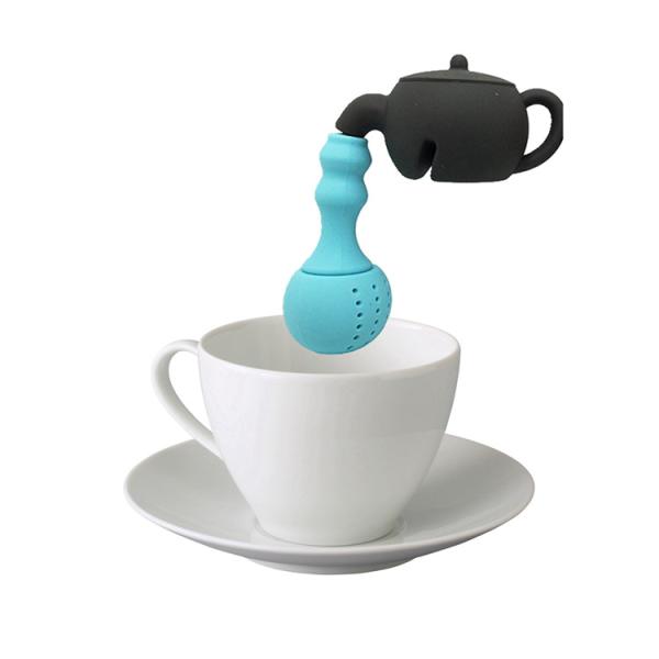 Teapot Shape Designed Silicone Strainer Tea Leaves Filter Bag Ball Mesh Silicon Tea Cup Steeper Infuser