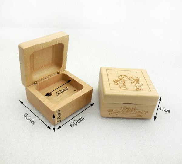 Small Natural Wooden Jewelry Box Hinged DIY Blank