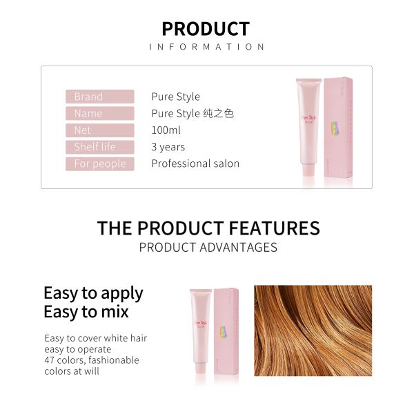 Crème Décolorante pour Cheveux Salon 100ml Formule Douce Permanente Naturelle Personnalisable