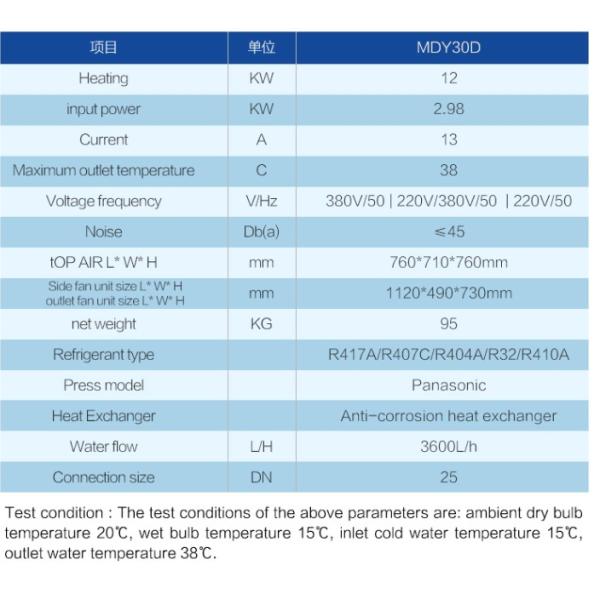 12KW 220V 380V 50HZ Small Swimming Pool Heater Meeting MDY30D