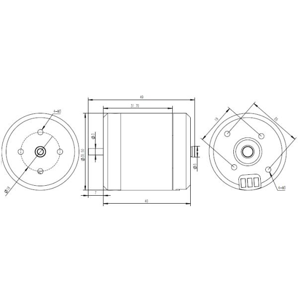 Los motores ligeros 0.25a/11.1V 16-32V 300W 3.5kgf del empujador de ROV empujaron los 300M subacuáticos para el equipo subacuático SW2820