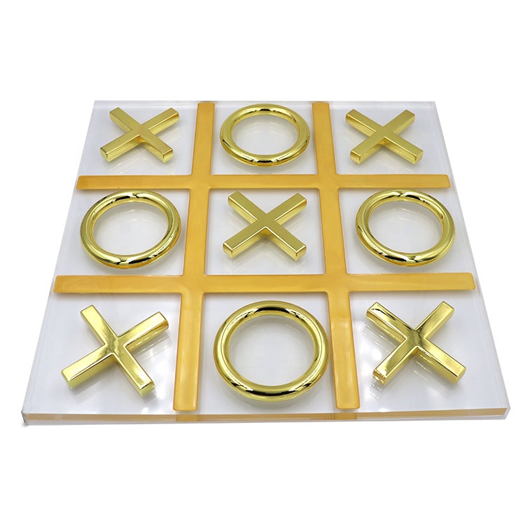 Customized Logo XO Chess Game with Zinc Alloy Material and Modern Style Metal Chessboard