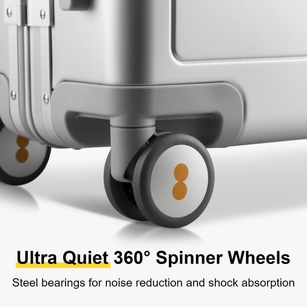 20 Aluminum Luggage Hardside Suitcase, Zipperless Luggage with TSA Lock and Spinner Wheels - Silver