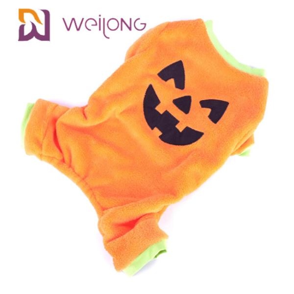 Autumn Embroidery Face Cat Dog Pet Pajama Halloween Pumpkin Pet Holiday Pajamas