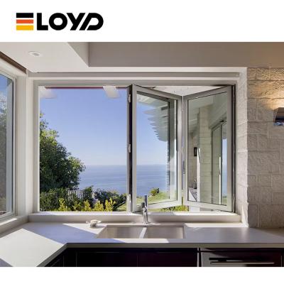 Slim Aluminum Folding Window with Tempered Glass
