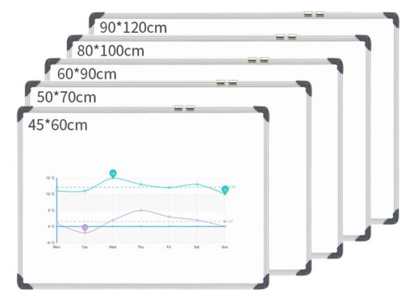 Silver Hanging Magnetic Whiteboard With Hooks Eco - Friendly Design