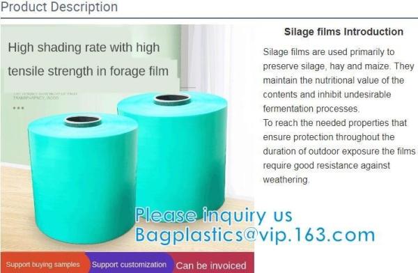 Silage, Hay, Maize Protection Bale Wrap, Film, Agriculture Grass Bale Pack, Silage Stretch Film, UV Resistant
