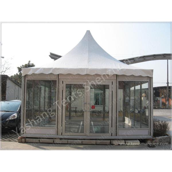 Green Cover UV Resistant PVC Fabric Tent Structure For Coffee Parties