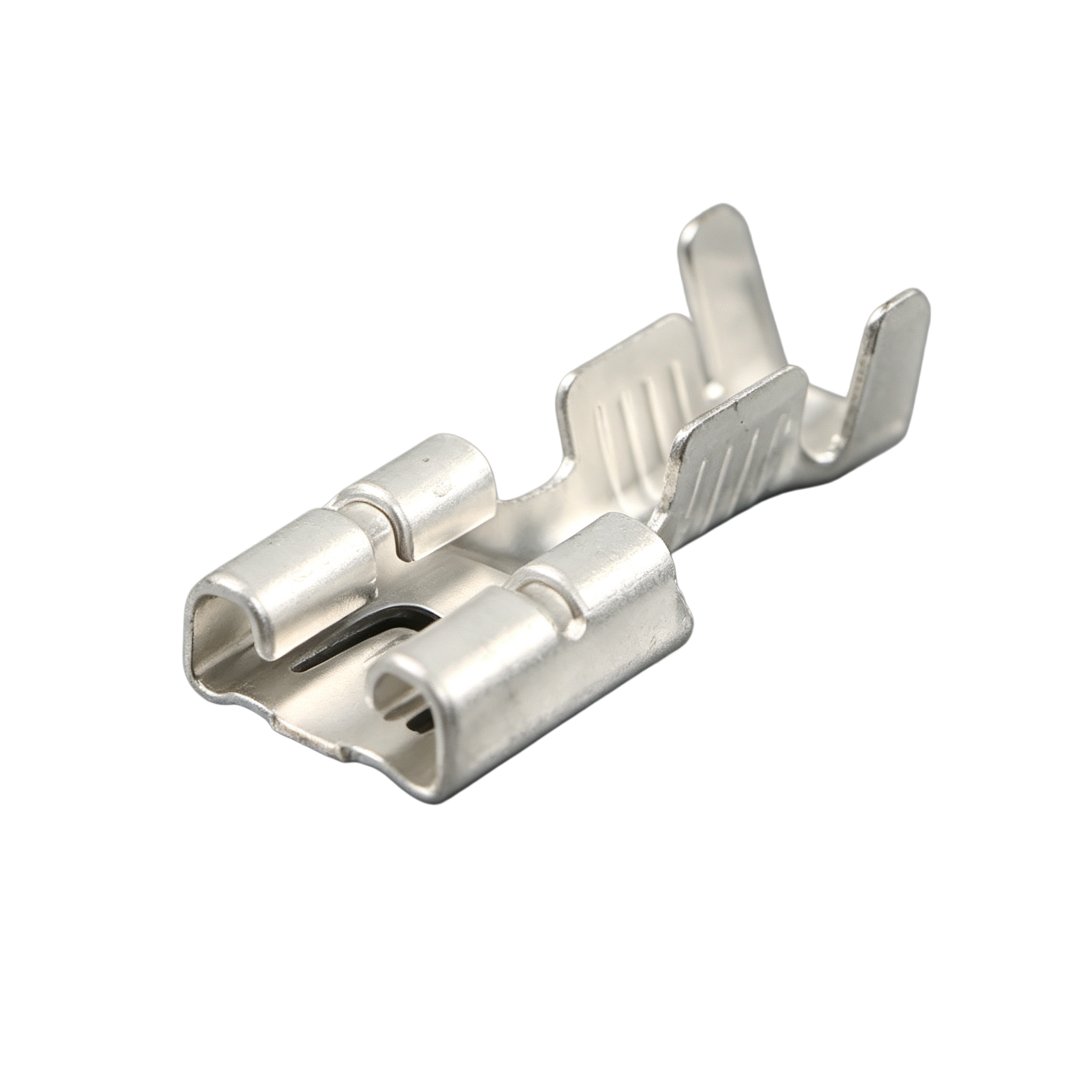 Tinned Copper Double Wire Crimp Terminal with Dual Wire Connection and High Conductivity for Automotive Applications
