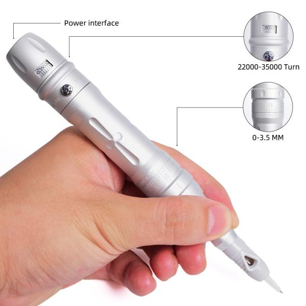 Wireless Stainless Steel Electric Eyebrow Tattoo Machine Kit Permanent Makeup Tattoo Gun