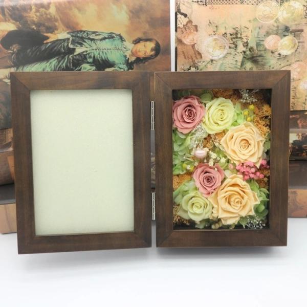 Luxury Gift Walnut Wood Photo Frame Preserved Flower Photo Frame For Lover Home Decoration