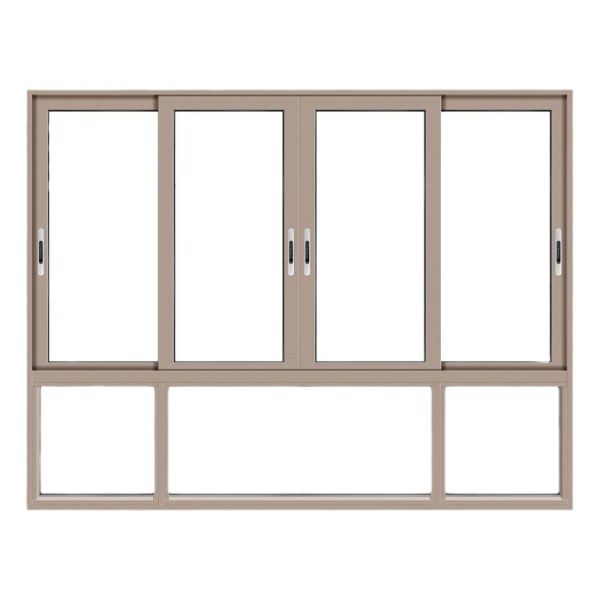 GB PA66GF25 Insulated Aluminum Alloy Windows Soundproof Exterior Single Hung Windows