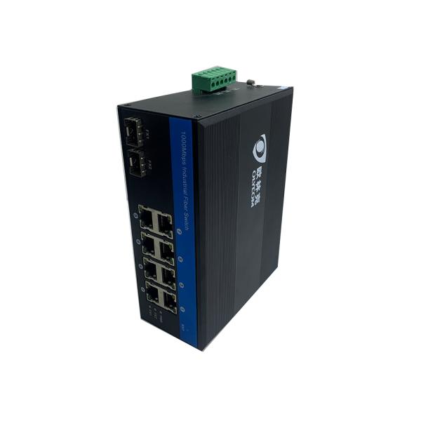 10 портов Гигабитный коммутатор промышленной сети SFP Fiber Uplink Din Rail Неуправляемый
