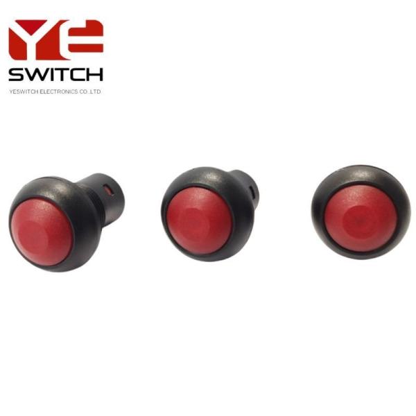 24VDC Waterproof Momentary Push Button Self Lock Interlock Push Button Switch Red Cap
