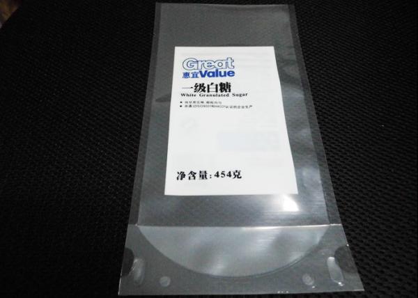 Heat Seal Clear Plastic Zipper Bags , sugar Stand Up Pouches Packaging