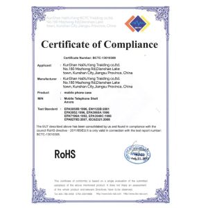 Kunshan Haixuyang Trading Co., Ltd Сертификации