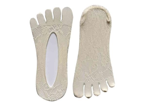 Thin  Lace Non Slip Invisible Socks Women'S Jacquard Toe Socks Oem Service