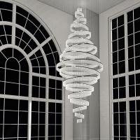 Chassis espessado polido cristal grandes candelabros 25m2 para escada giratória dupla