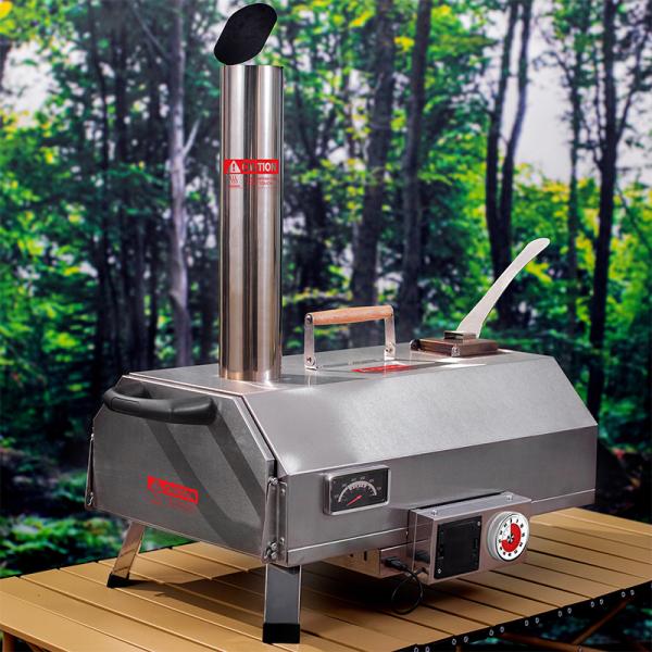 12-дюймовая пиццерия с деревянной печью Автоматическая вращающаяся пиццерия на открытом воздухе для кемпинга во дворе