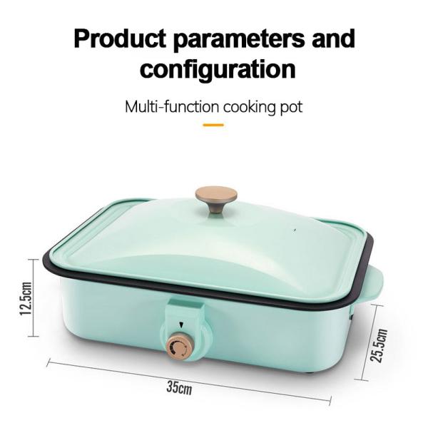 Household Electric Grills Griddles Skillets 220V Multifunctional Cooking Pot 1200W