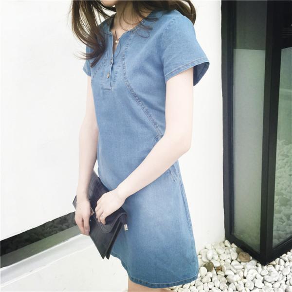 Factory direct women casual dresses anti-static plus size denim dresses