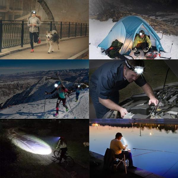 Headlamp безопасности Headlamp СИД светлый перезаряжаемые портативный водоустойчивый с 6 режимами для бежать располагаясь лагерем пешей гребли