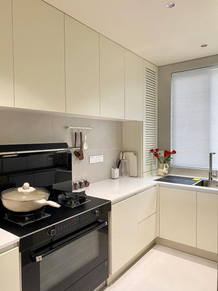 American Simple  Kitchen Furniture Set L Shape Kitchen Cabinet For Apartment