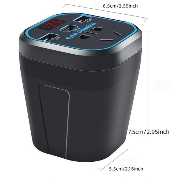 Car Power Inverter Pure Shine Car Inverters Converters 12V 24V To 110V 220V  Power Inverter Dc 12V To Ac 220V For Car Cupholder