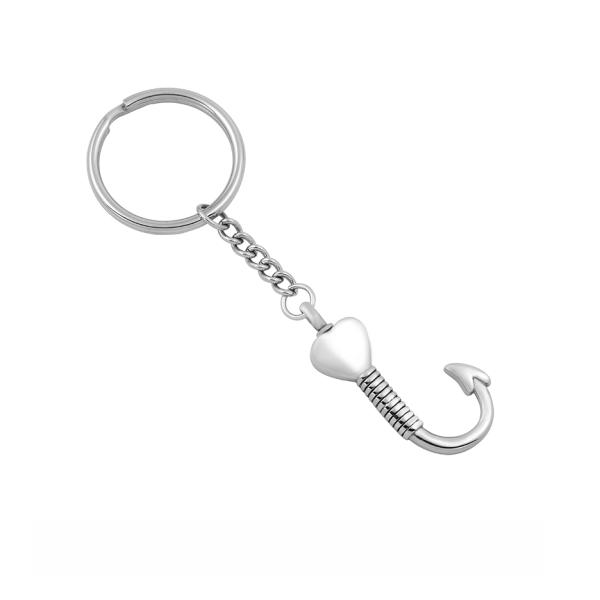 CLASSIC Style Stainless Steel Heart With Hook Keychain For Men Cremation Urn Souvenir