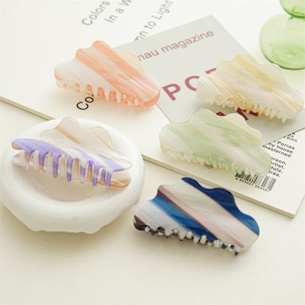 Magic cloud color gradient 8cm large acetic acid hair clip shark hairpin accessories hair catch