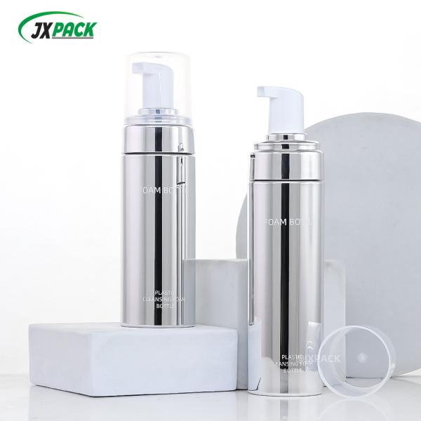 PET Round Face Cleanser Bottles , Plastic Hand Soap Pump Bottles With Silicone Brush