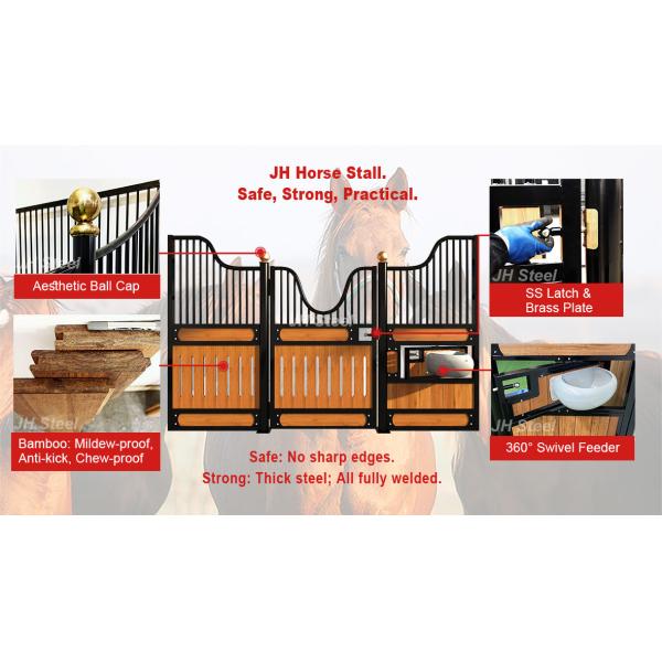 10 футов 12 фута 14 фута стойла лошади черного порошка покрытого противостоят заполняя бамбук