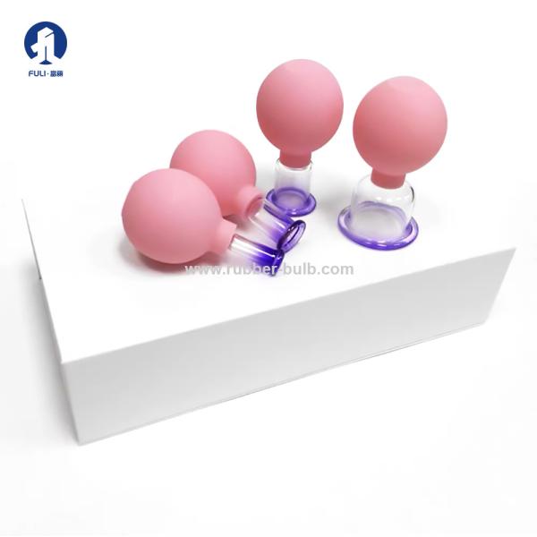 Colocar do silicone da massagem de cara do corpo dos PCes do rosa 4 e placa de Guasha ajustaram a terapia colocando colocando facial de vidro do vácuo