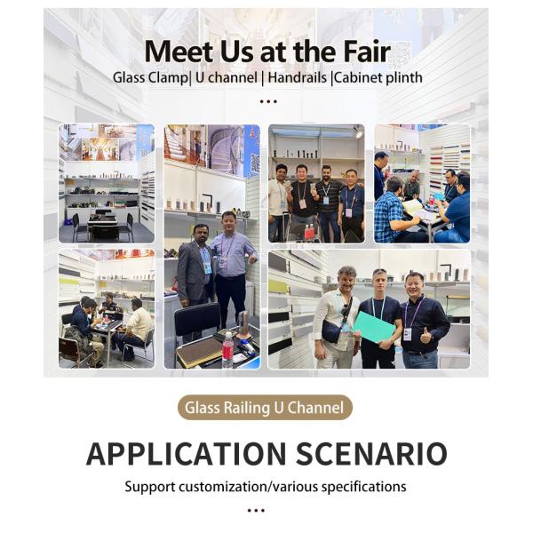 Алюминиевый стеклянный забор защищенный канал идеально подходит для 10-17 мм стекла и внутреннего или наружного