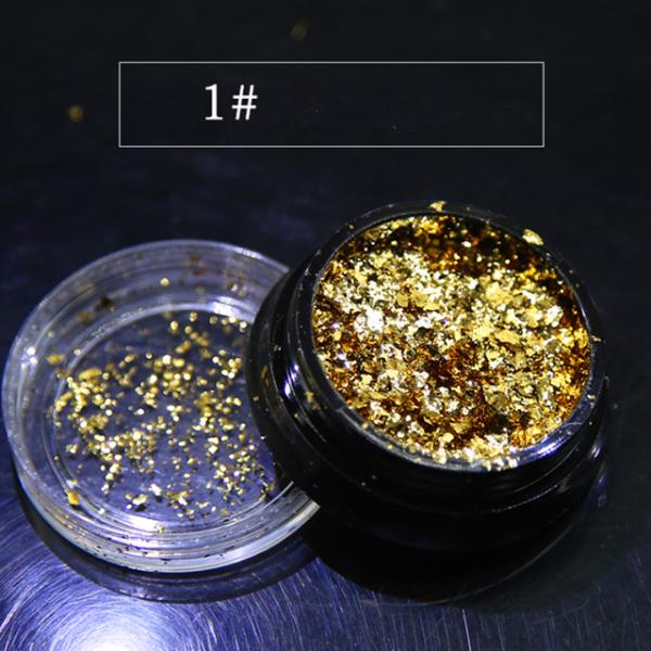 Japanese Manicure Ultra-thin Foil Platinum Powder Laser Glitter Nail Foil Flakes for a Luxurious and Eye-catching Design