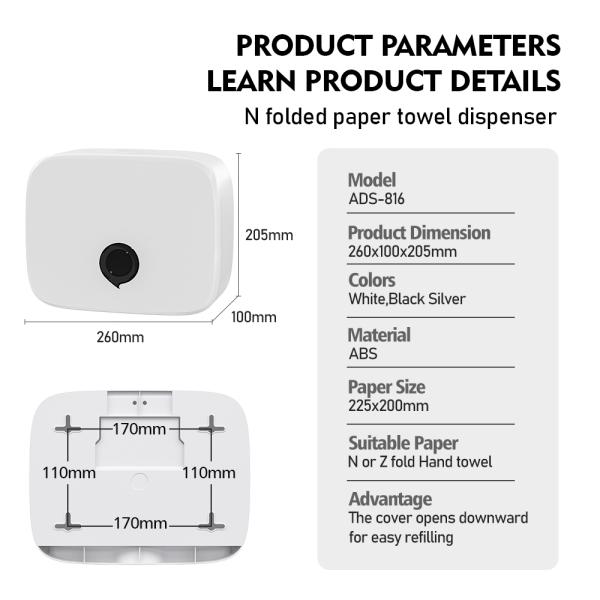 Waterproof Manual Paper Dispenser Wall Mount ABS Plastic Hand Paper Towel Dispenser