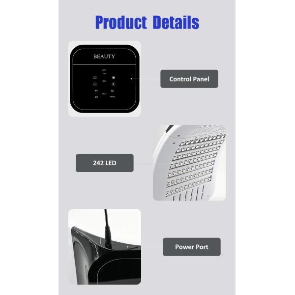 LED Light Therapy for Face - 7 Colors Photon PDT Near Infrared Light Therapy Professional LED Face Mask