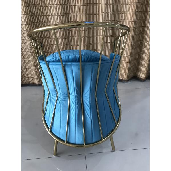 Velvet Cushion Good Texture 51cm Wrought Iron Dining Chair