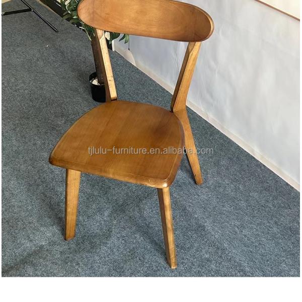 Customized Solid Wood Fast Food Cafe Restaurant Tables and Chairs with Rubber Wood Frame at Prices