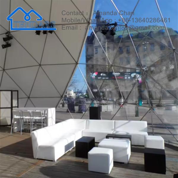 Outdoor Large Holiday Hotel Commercial Transparent Canvas Geodesic Dome House Tent For Sale