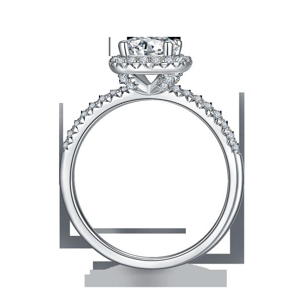 925 Sterling Silver Jewelry Diamond Moissanite Engagement Rings Round Shaped Dainty Band Ring