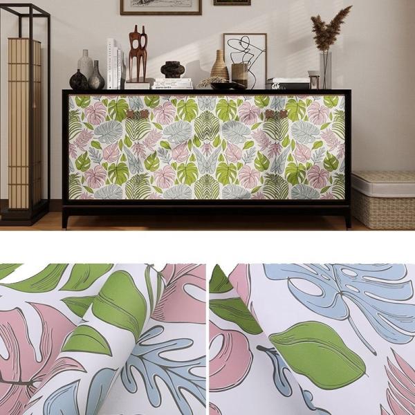 Self Adhesive Vintage Floral Wallpaper Shelf Liner for Dresser Drawers Cabinet Waterproof and Modern 3D Flower Design